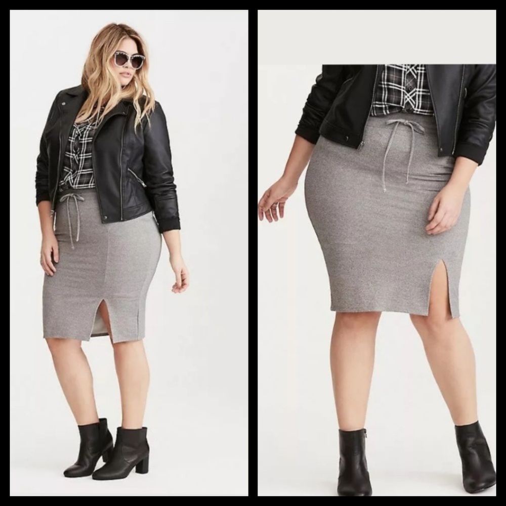 Torrid french terry pencil slit skirt